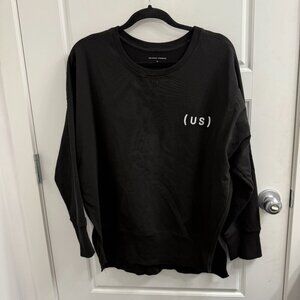 Universal Standard Sweatshirt Medium Fiona‎ Open Side Oversized Pullover Black